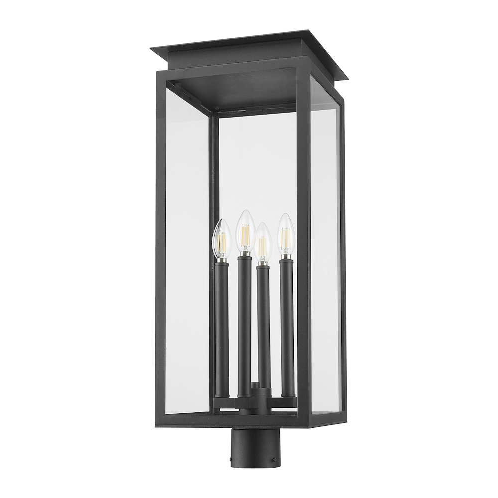 Z-Lite Nova 4 Light Outdoor Post Mount Fixture, Black. Picture 5