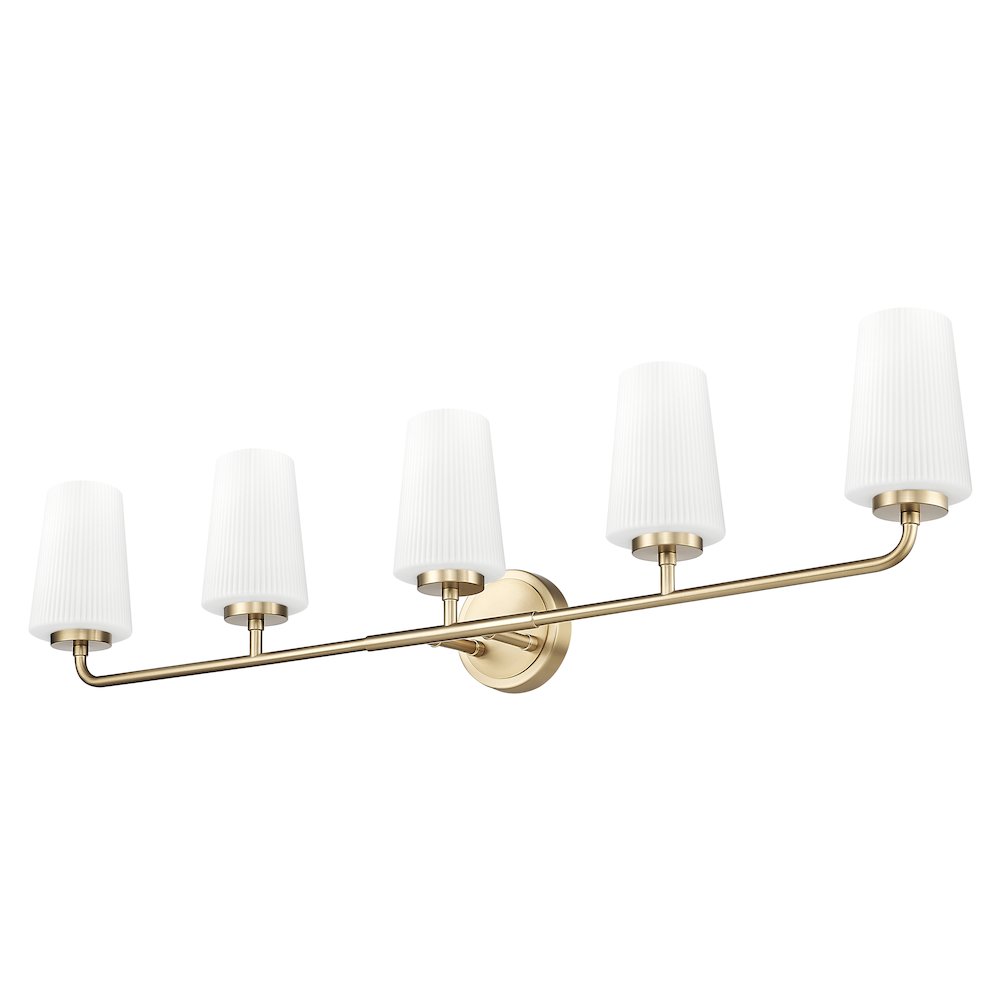 Z-Lite Montford 5 Light Vanity in Modern Gold color, Steel frame. Picture 5
