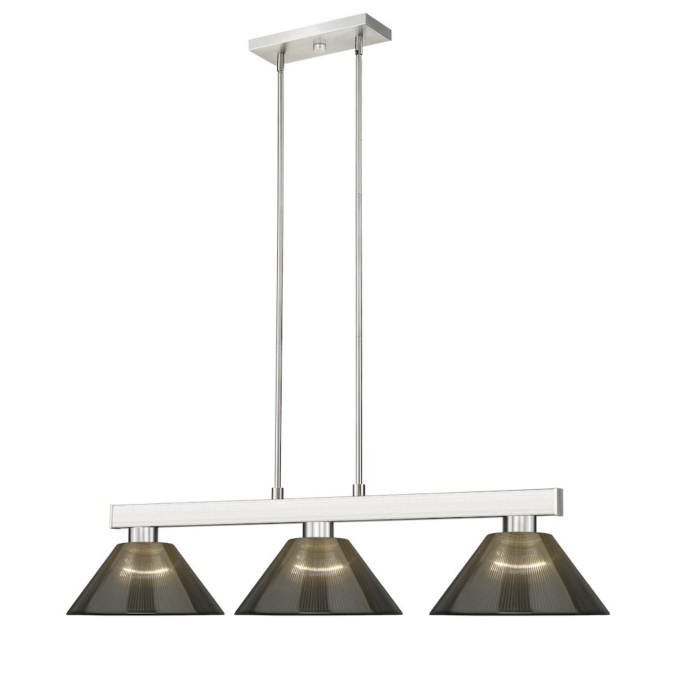 Z-Lite Players 3 Light Billiard, Steel Frame, Smoke Shade Color. Picture 3