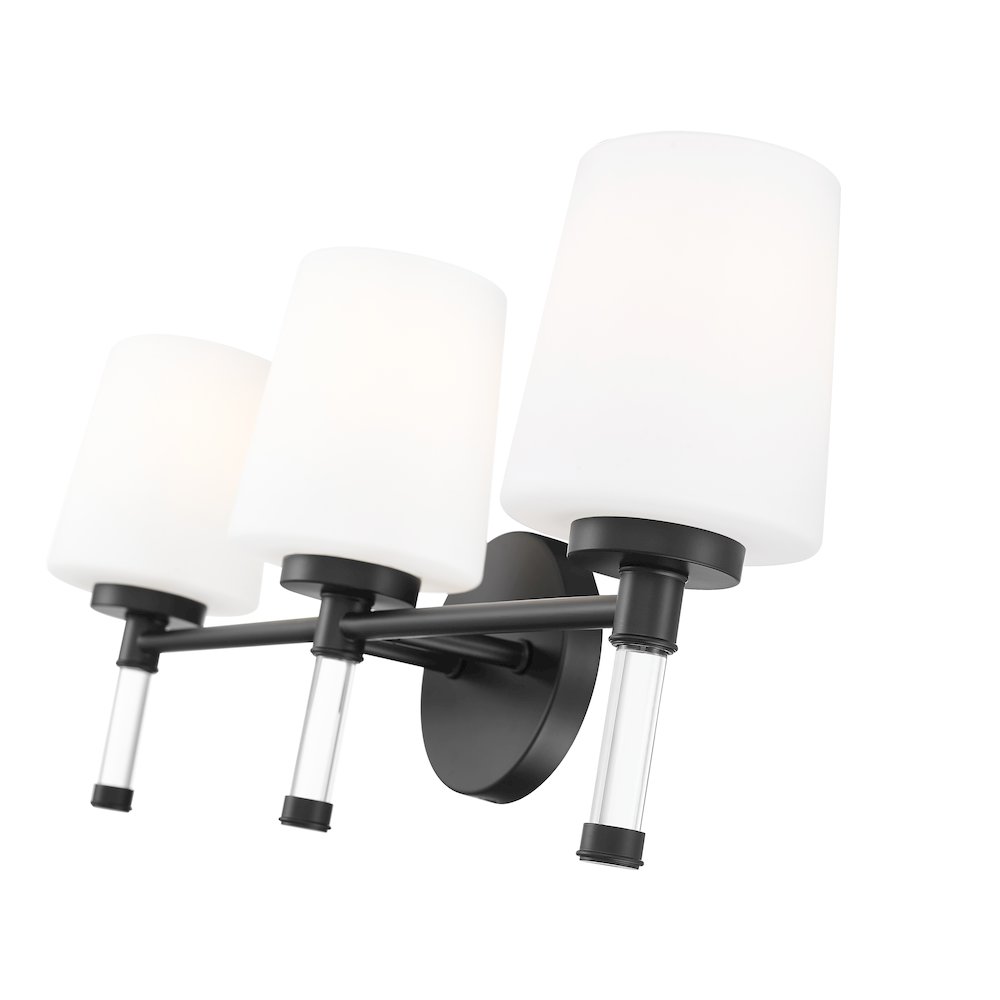 Z-Lite 3 Light Vanity, Matte Black. Picture 4