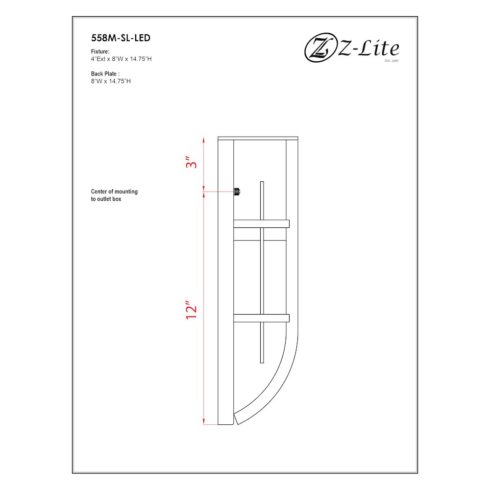 Z-Lite 1 Light Outdoor Wall Light. Picture 3