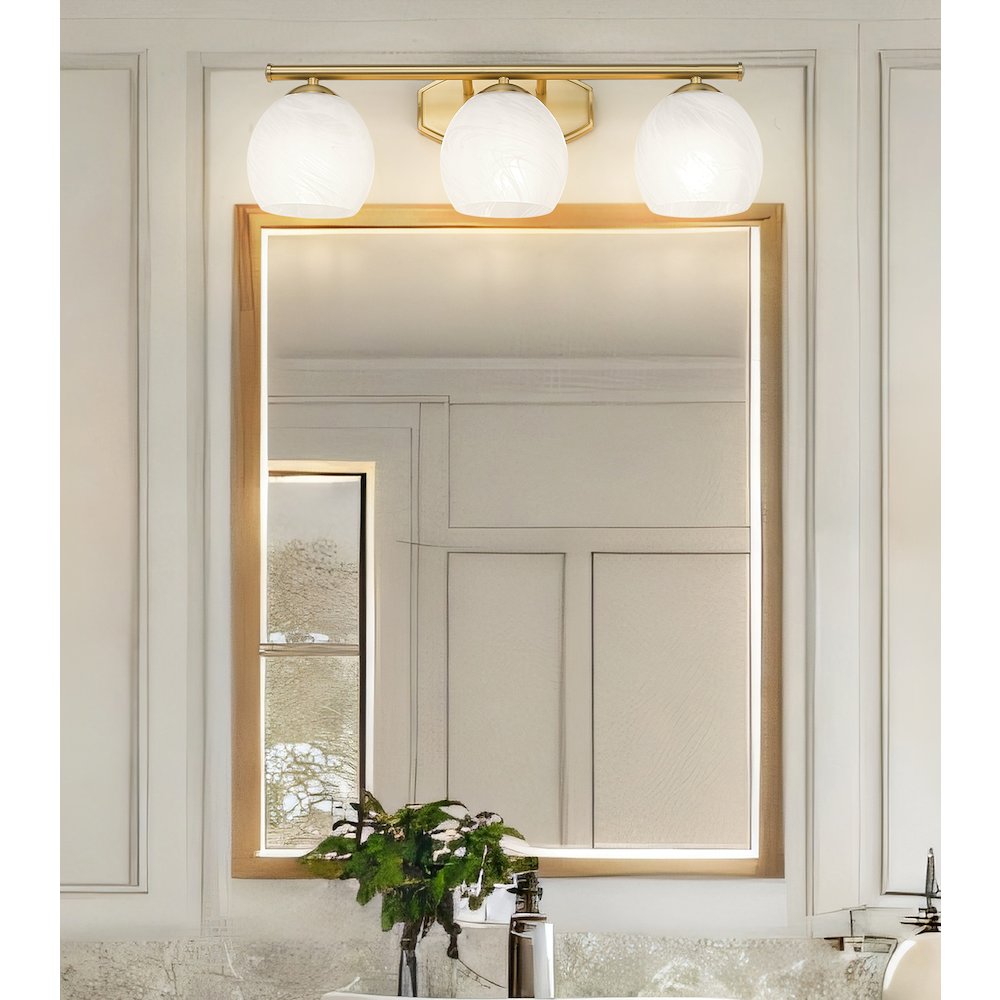 Z-Lite 3 Light Vanity, Modern Gold. Picture 6