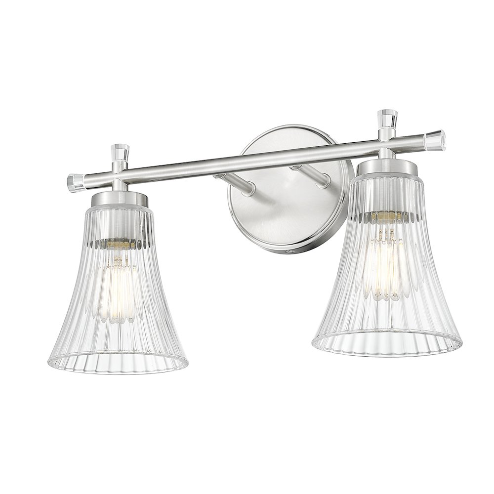 Z-Lite Belle 2 Light Vanity in Brushed Nickel color, Steel frame. Picture 3
