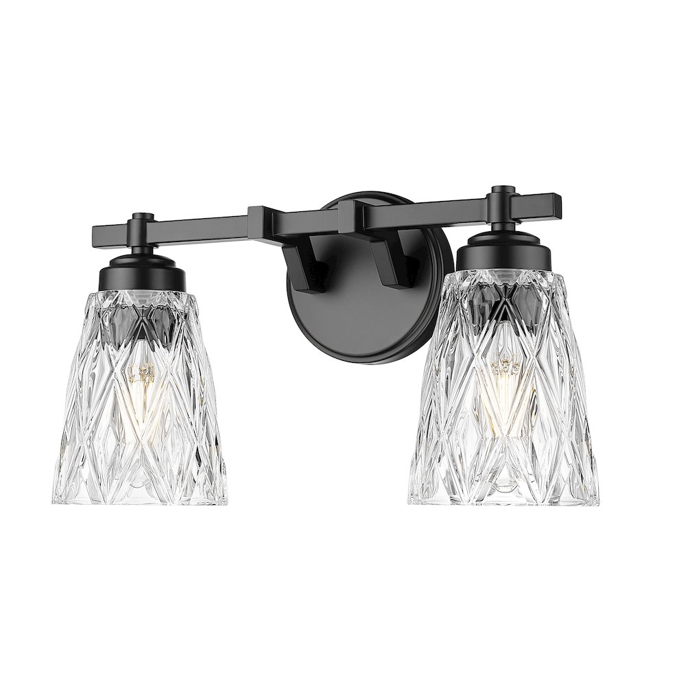 Z-Lite 2 Light Vanity, Matte Black. Picture 1