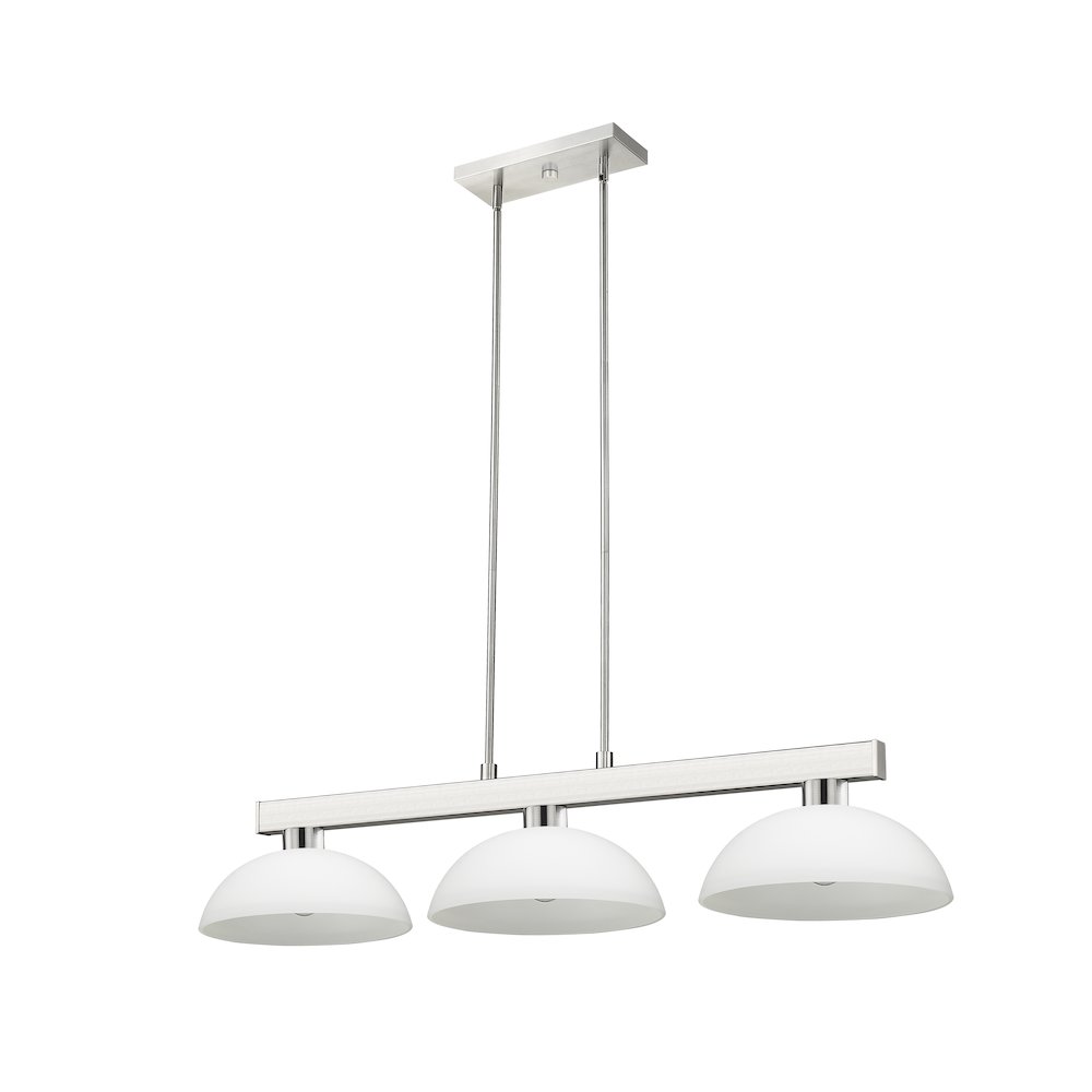 Z-Lite Cobalt 3 Light Billiard, Steel Frame, Matte Opal Shade Color. Picture 5