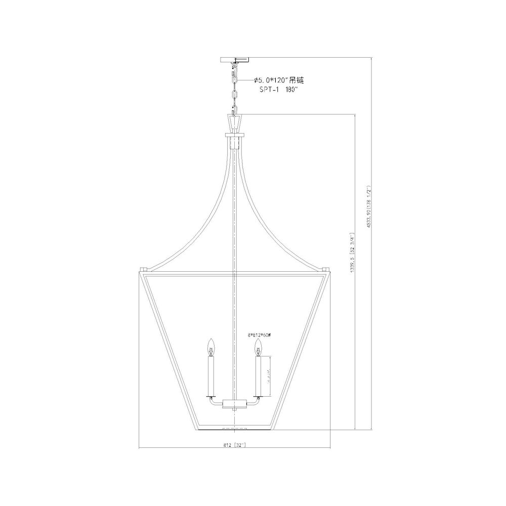 Z-Lite 8 Light Chandelier, Rubbed Brass. Picture 8