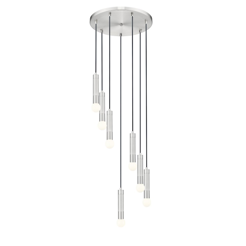 Z-Lite Stari 7 Light Chandelier in Brushed Nickel color, Steel frame. Picture 3