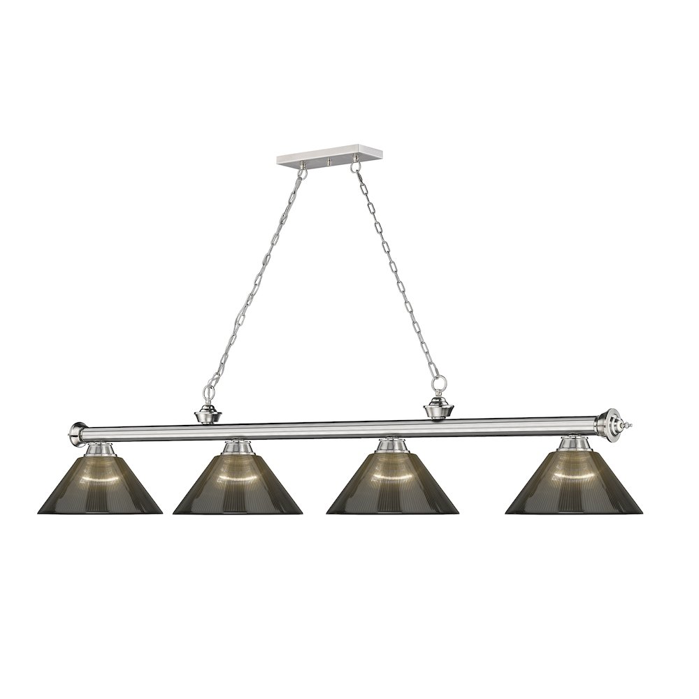 Z-Lite Cordon 4 Light Billiard, Steel Frame, Smoke Shade Color. Picture 3