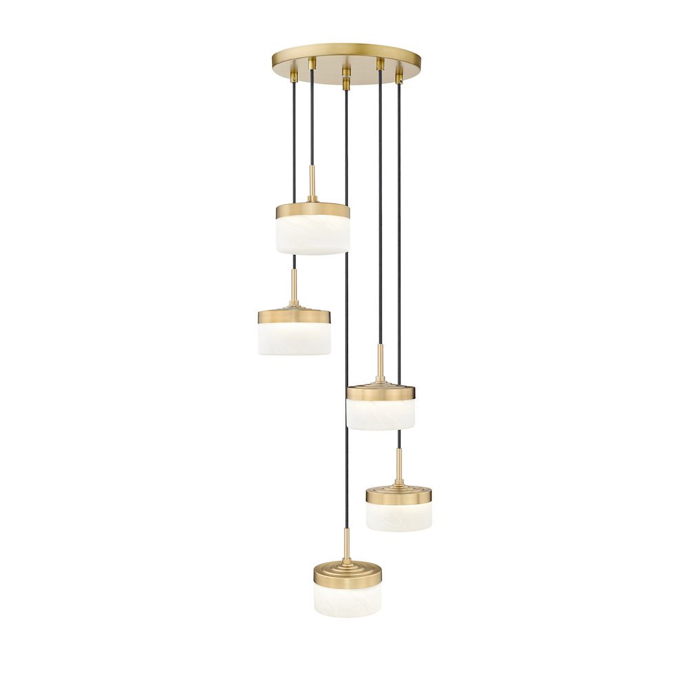 Z-Lite 5 Light Chandelier, Modern Gold. Picture 2