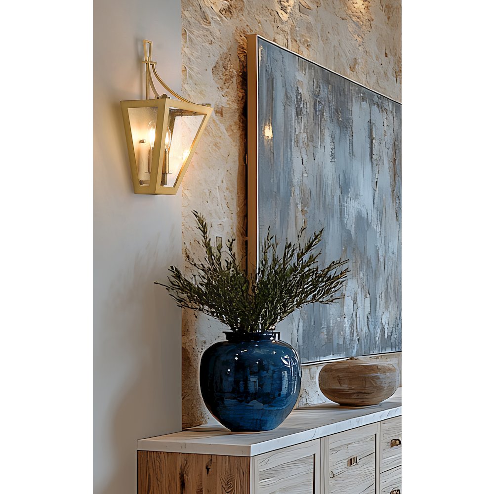 Z-Lite 2 Light Wall Sconce, Rubbed Brass. Picture 6
