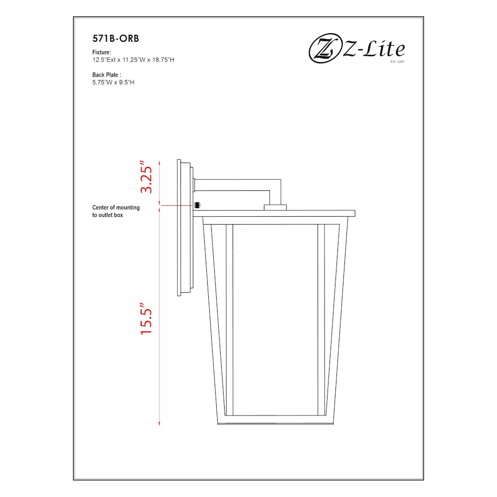 Z-Lite 2 Light Outdoor Wall Light. Picture 8