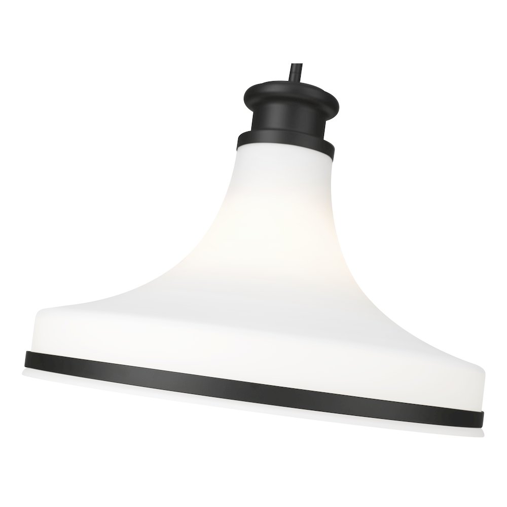 Z-Lite 1 Light Pendant, Matte Black. Picture 4