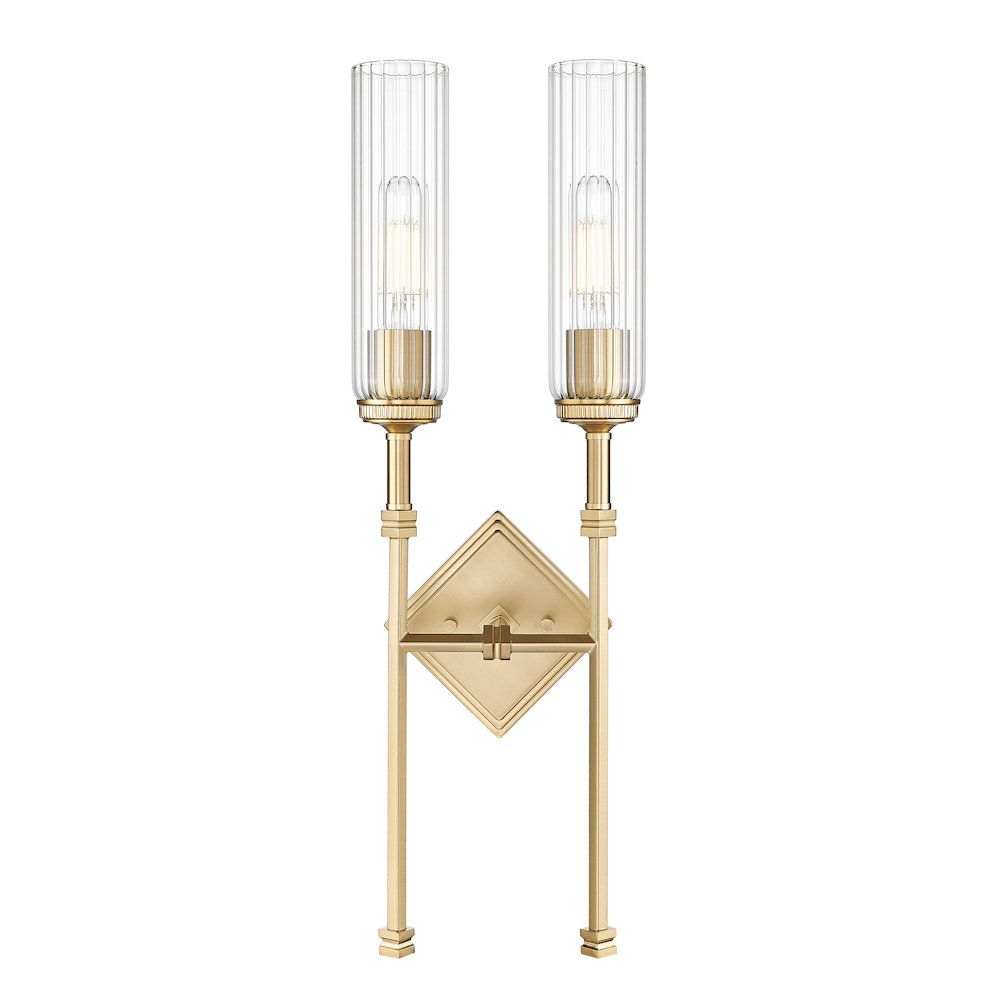 Z-Lite 2 Light Wall Sconce, Modern Gold. Picture 2