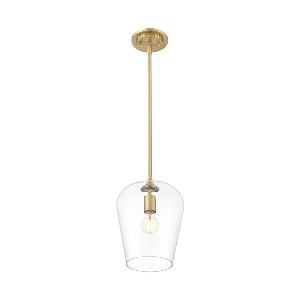 Z-Lite 1 Light Pendant, Burnished Brass. Picture 2