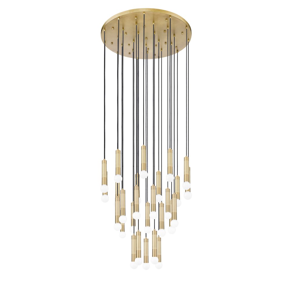 Z-Lite Stari 27 Light Chandelier in Modern Gold color, Steel frame. Picture 5