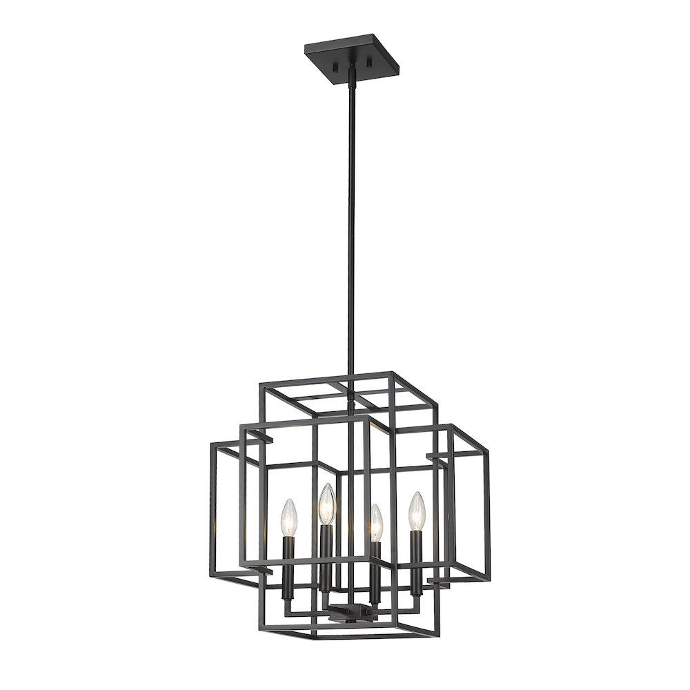 Z-Lite Titania 4 Light Chandelier, Matte Black. Picture 3