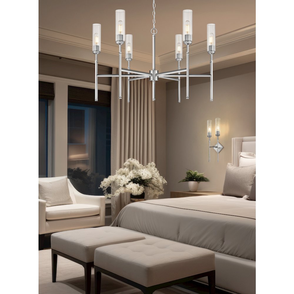 Z-Lite 6 Light Chandelier, Brushed Nickel. Picture 5