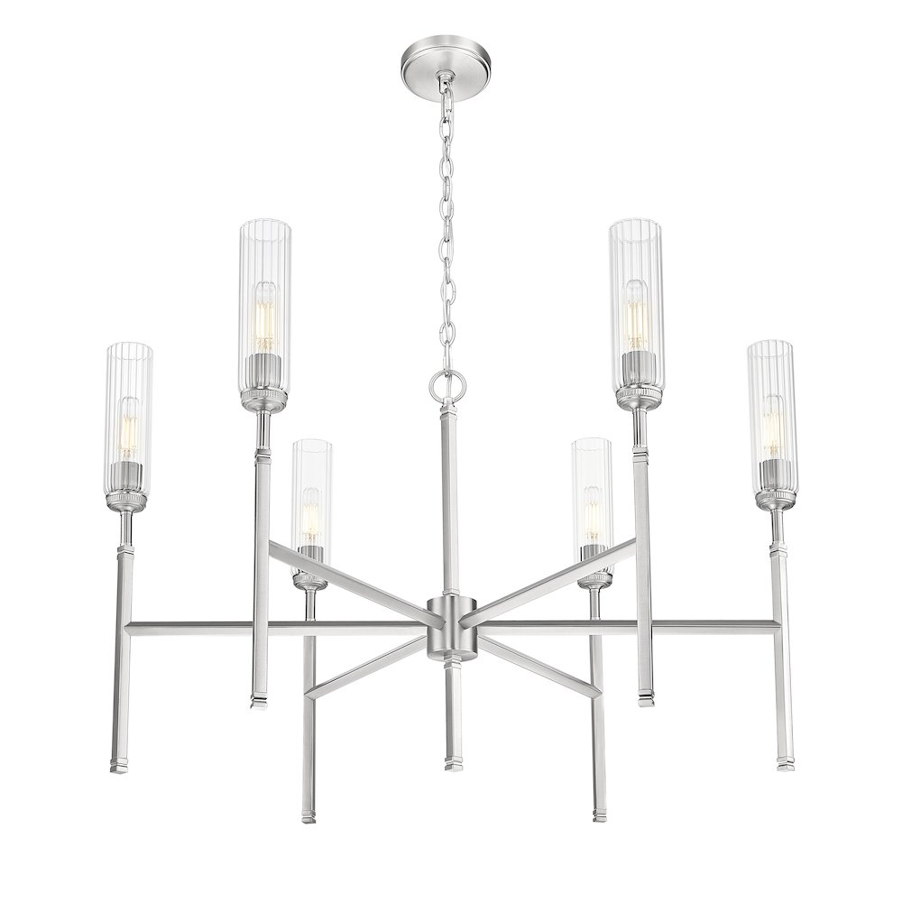 Z-Lite 6 Light Chandelier, Brushed Nickel. Picture 2