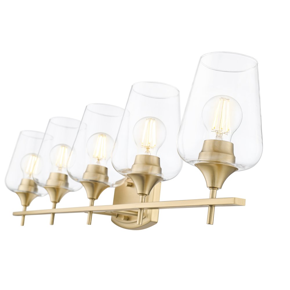 Z-Lite 5 Light Vanity, Burnished Brass. Picture 4