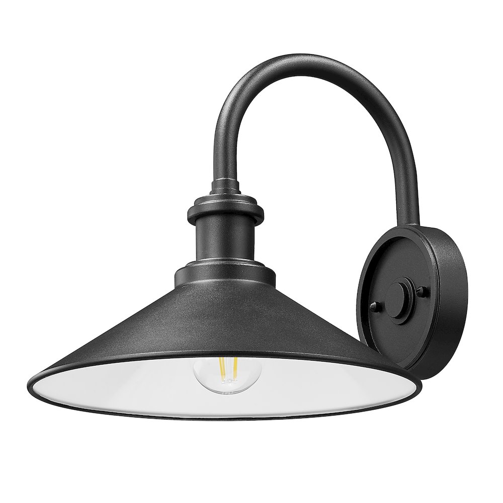 Z-Lite RLM 1 Light Outdoor Wall Light in Sand Black color, Aluminum frame. Picture 5