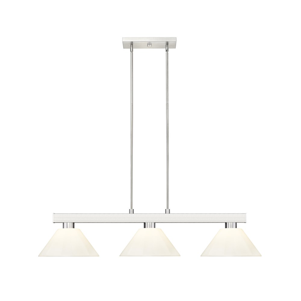 Z-Lite Cobalt 3 Light Billiard, Steel Frame, White Shade Color. Picture 2
