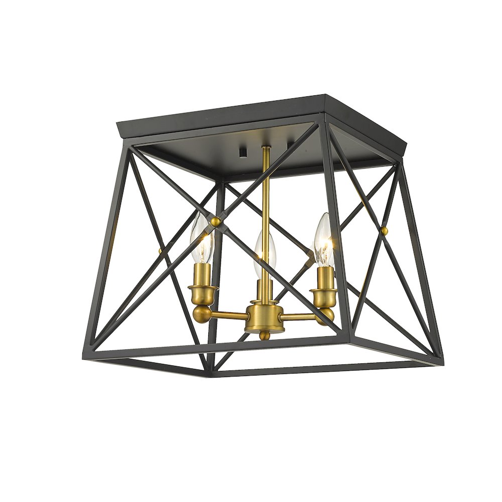 Z-Lite 3 Light Flush Mount. Picture 2
