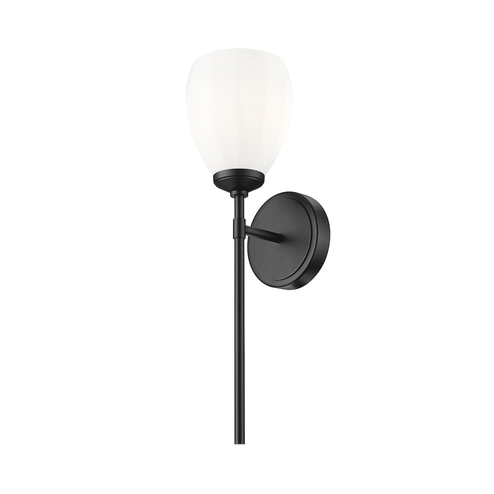Z-Lite Oren 1 Light Wall Sconce in Matte Black color, Steel frame. Picture 3