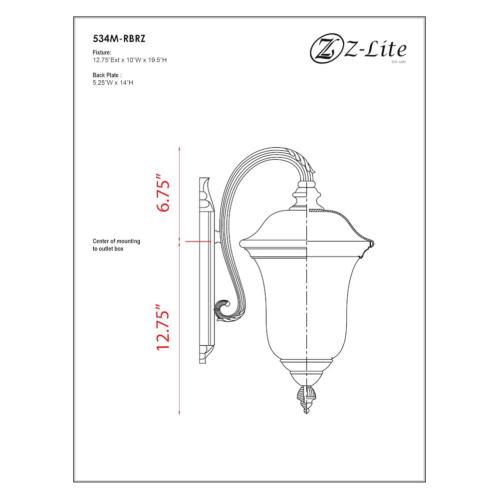 Z-Lite 2 Light Outdoor Wall Light. Picture 2