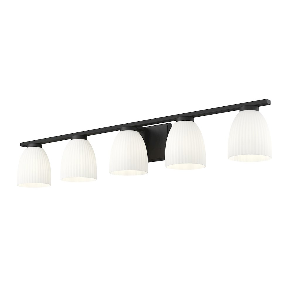 Z-Lite Naya 5 Light Vanity in Matte Black color, Steel frame. Picture 3