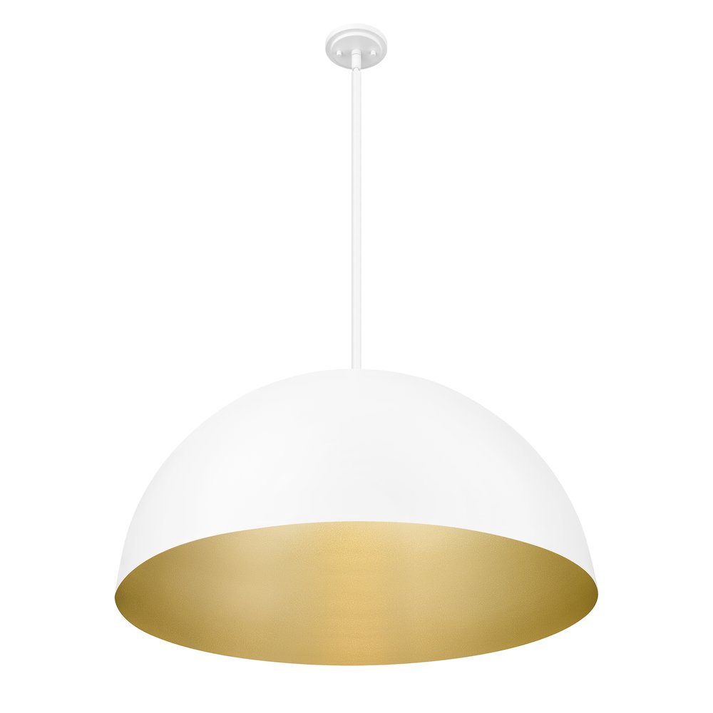 Z-Lite 3 Light Pendant, Matte White. Picture 2