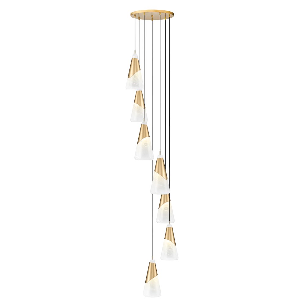 Z-Lite Aimie 7 Light Chandelier, Modern Gold. Picture 1