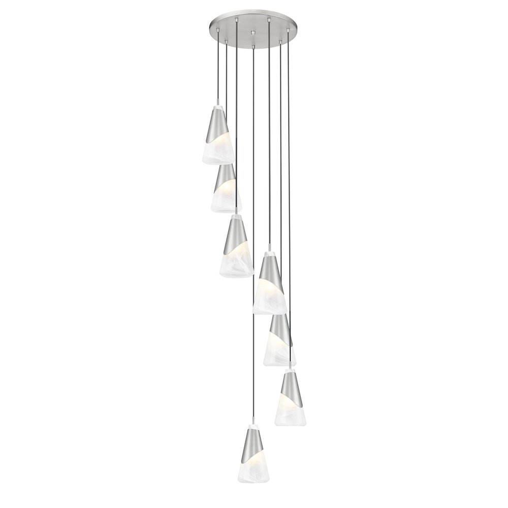 Z-Lite Aimie 7 Light Chandelier, Brushed Nickel. Picture 3