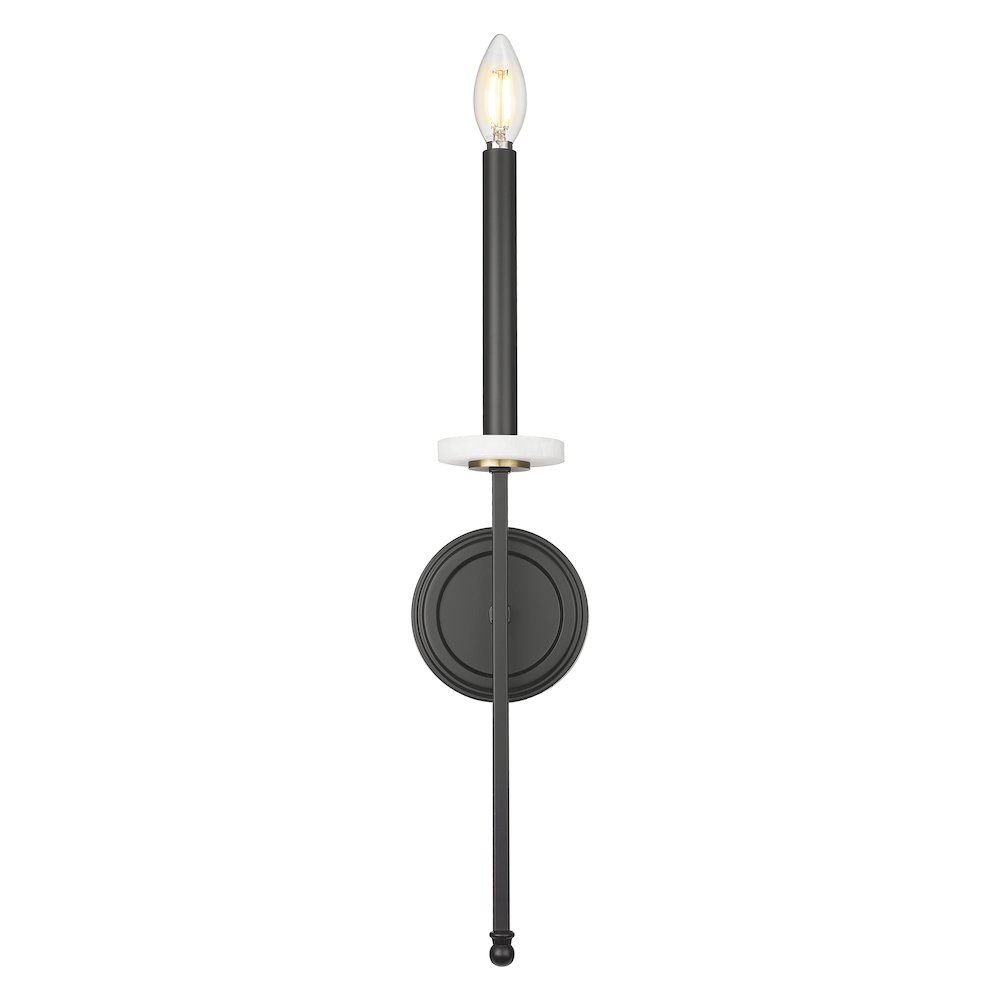 Z-Lite 1 Light Wall Sconce, Matte Black+Mordern Gold. Picture 2