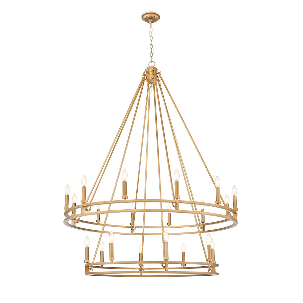 Z-Lite Dennison 20 Light Chandelier in Signature Brass color, Steel frame. Picture 1