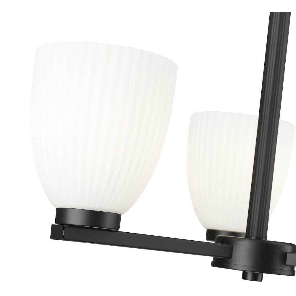 Z-Lite Naya 3 Light Chandelier in Matte Black color, Steel frame. Picture 4