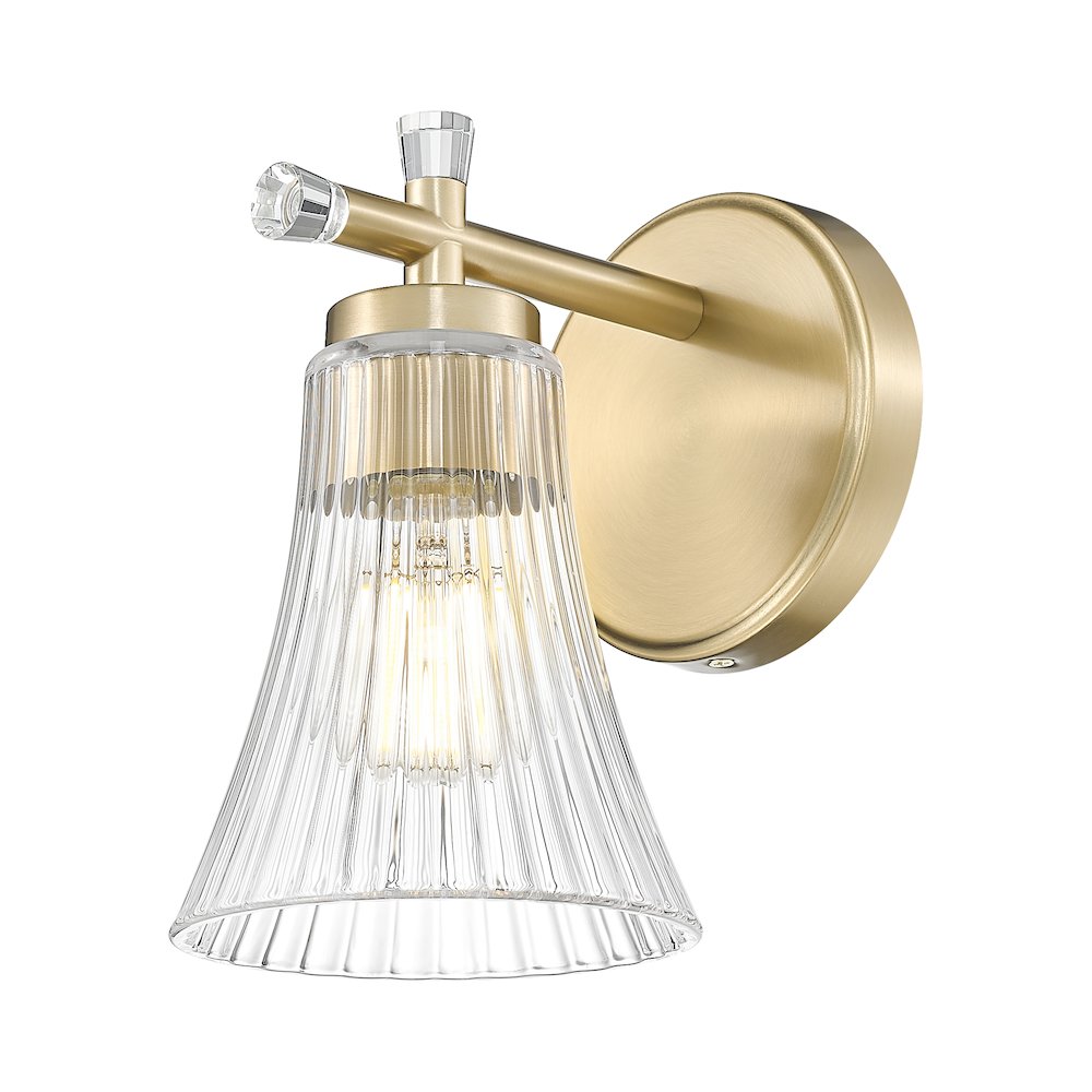 Z-Lite Belle 1 Light Wall Sconce in Modern Gold color, Steel frame. Picture 3