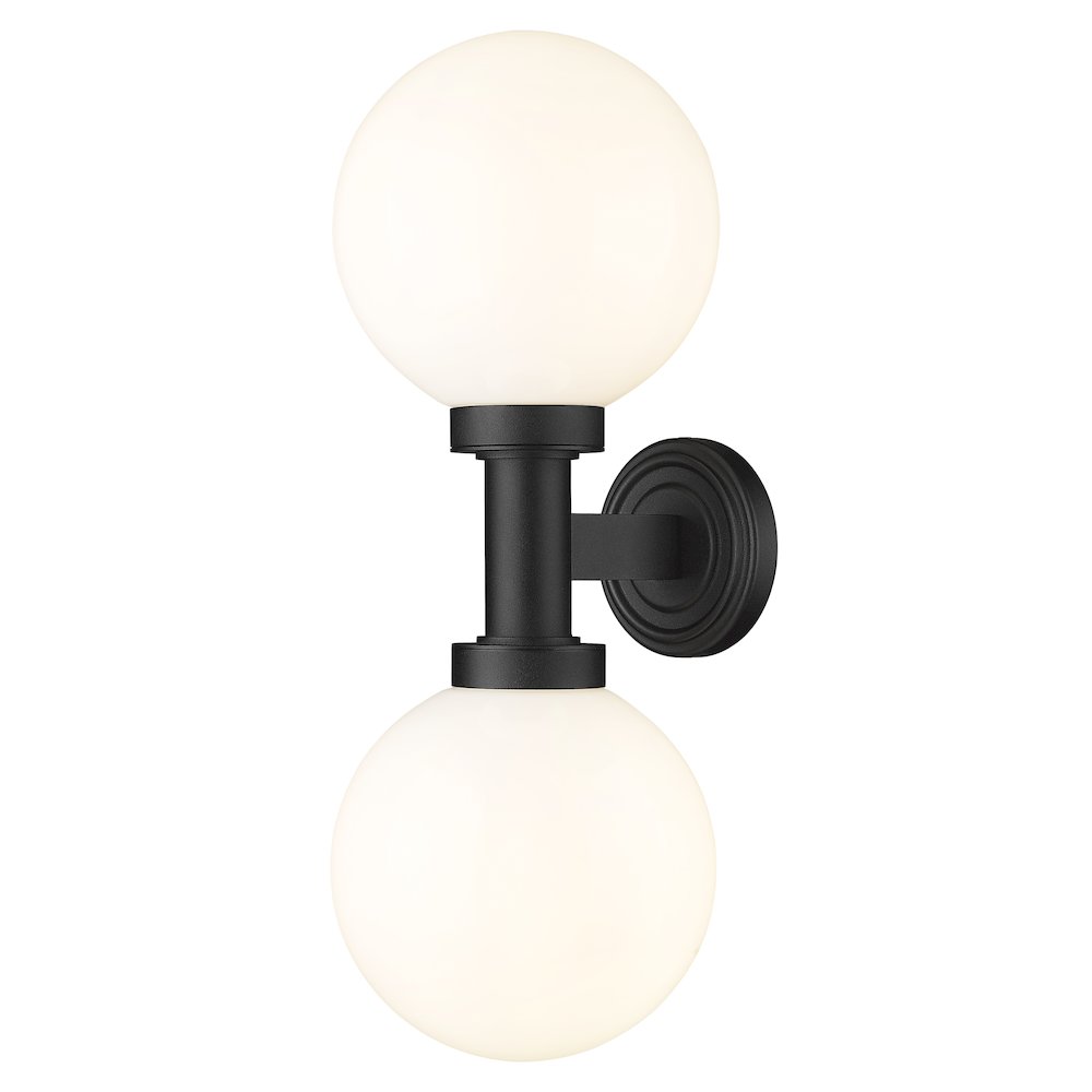 Z-Lite Laurent 2 Light Outdoor Wall Light in Black Frame Finish. Picture 1