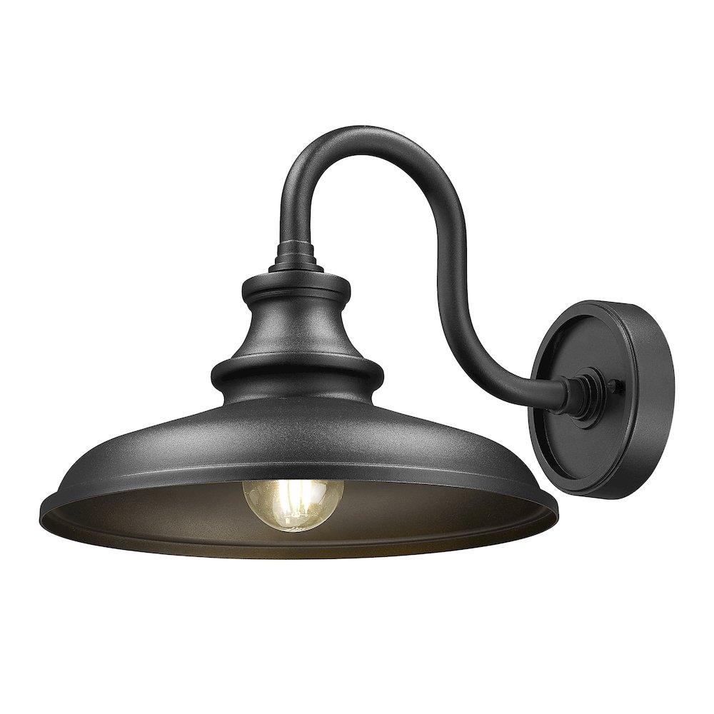Z-Lite RLM 1 Light Outdoor Wall Light in Sand Black color, Aluminum frame. Picture 3