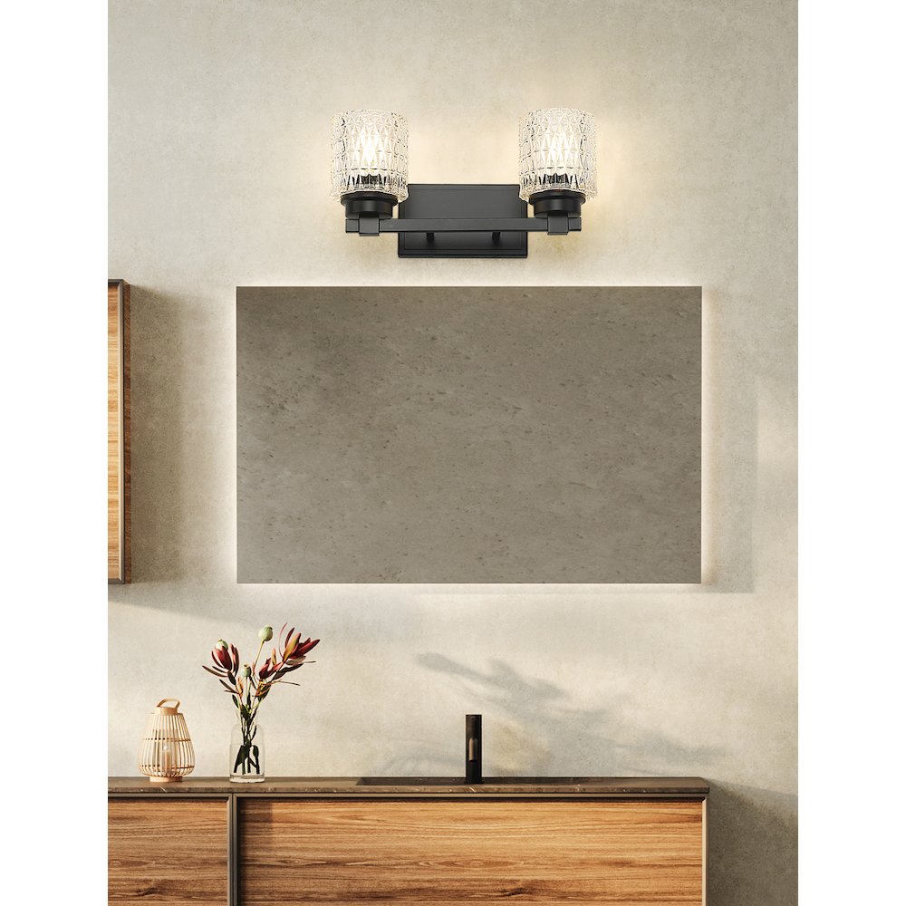 Z-Lite 2 Light Vanity, Matte Black. Picture 5