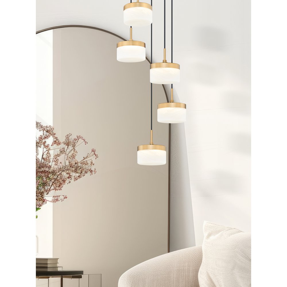 Z-Lite 5 Light Chandelier, Modern Gold. Picture 5