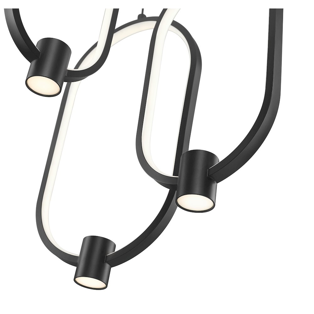Z-Lite 3 Light Chandelier, Matte Black. Picture 4