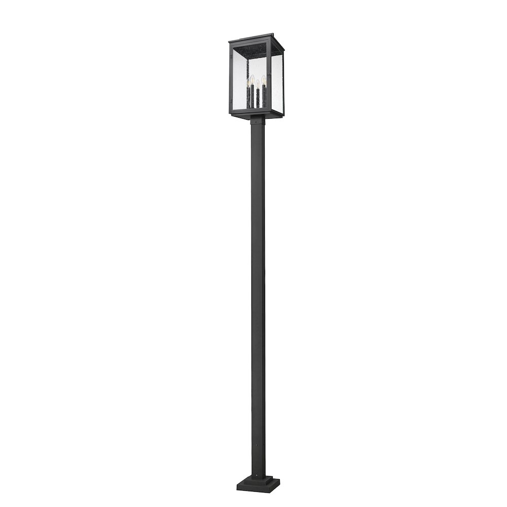 Z-Lite Hartwell 5 Light Outdoor Post Mounted Fixture in Sand Black color. Picture 5