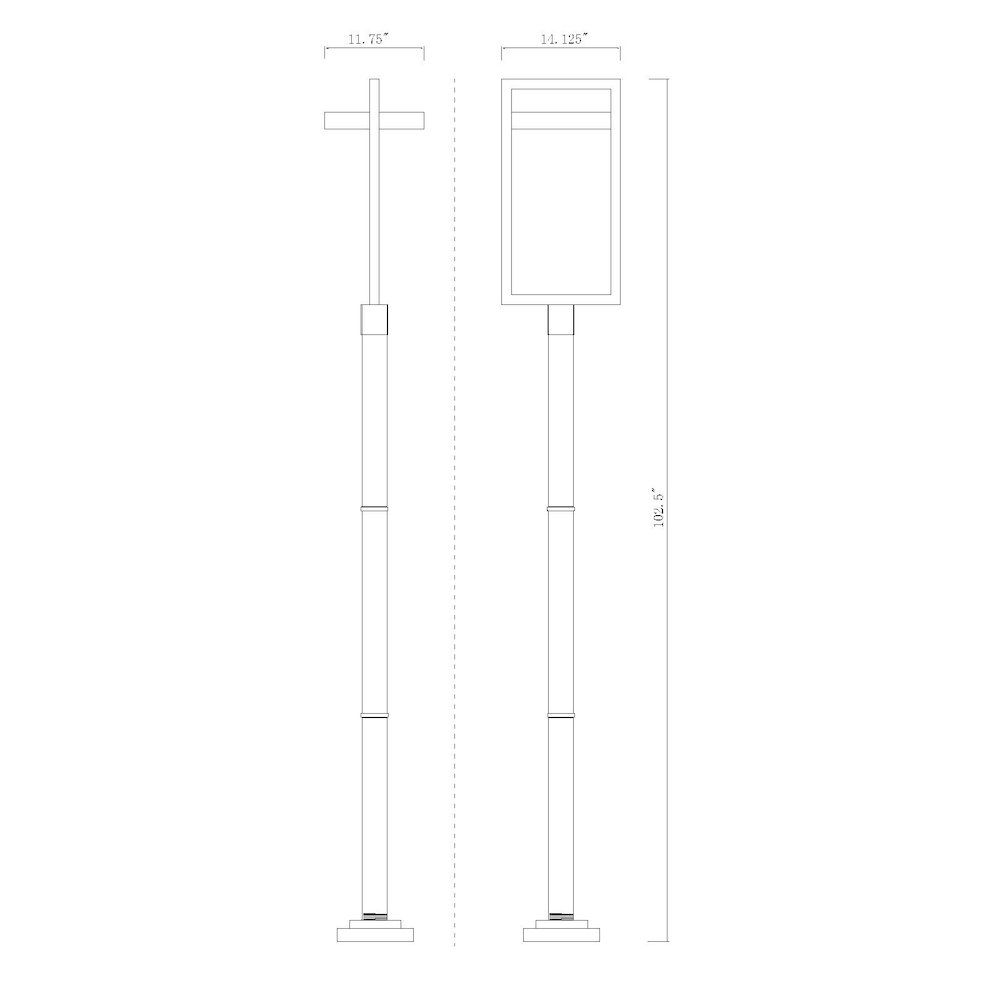 Z-Lite 1 Light Outdoor Post Mounted Fixture. Picture 6