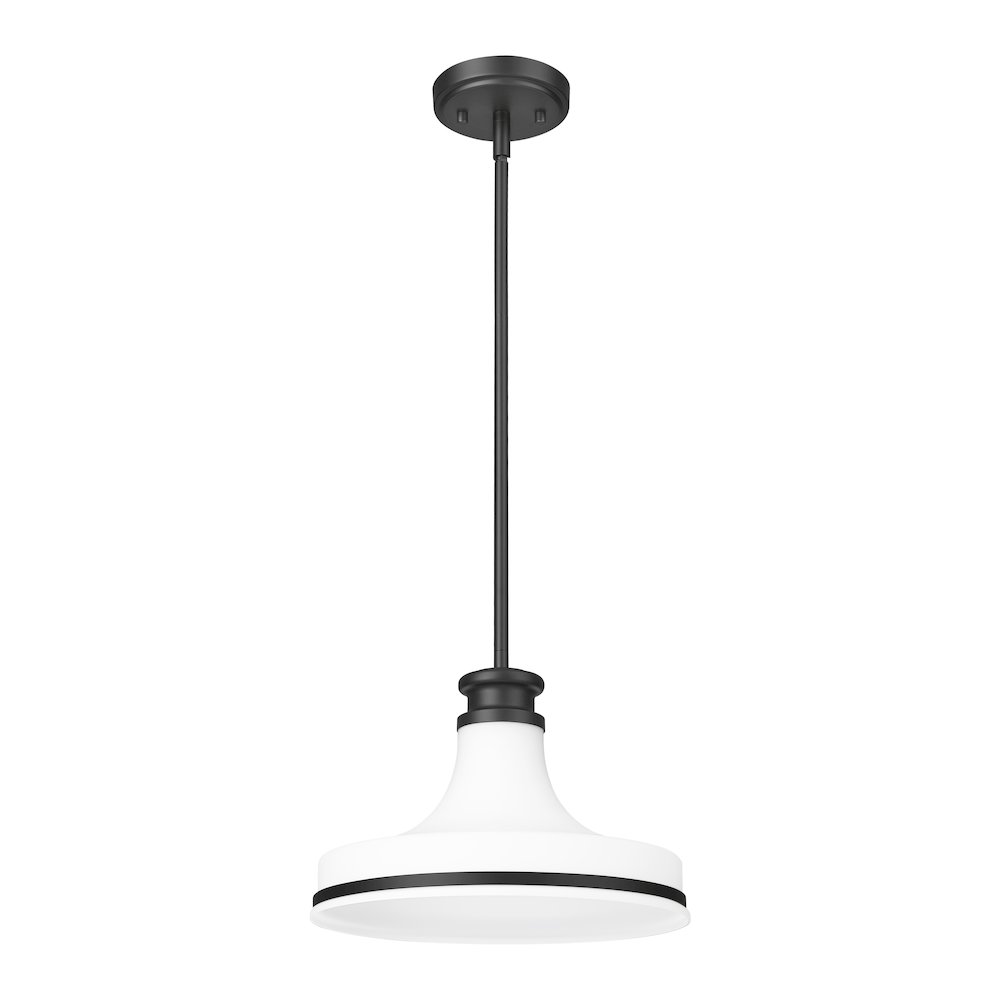 Z-Lite 1 Light Pendant, Matte Black. Picture 7