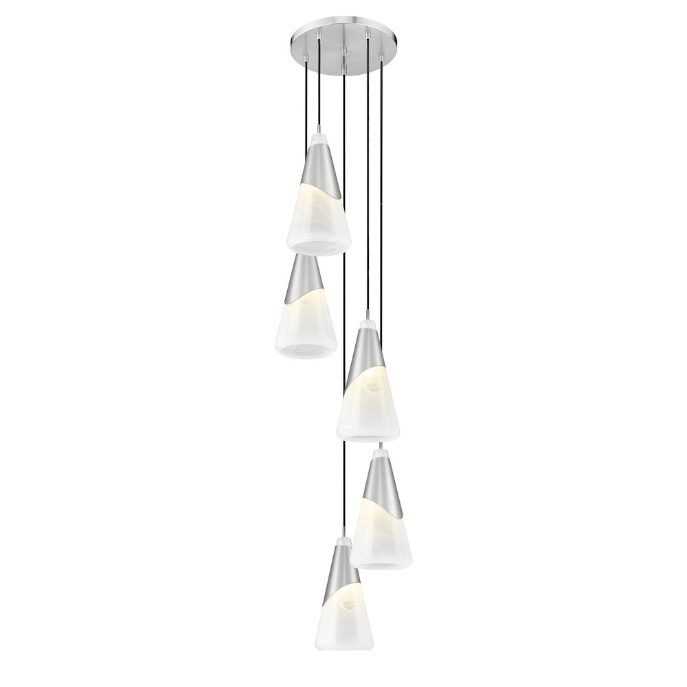 Z-Lite Aimie 5 Light Chandelier, Brushed Nickel. Picture 2