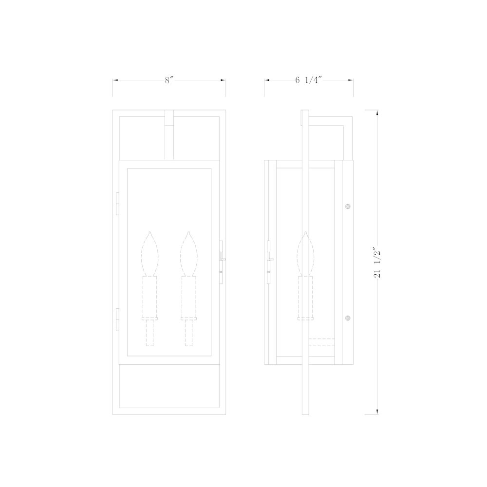 Z-Lite 2 Light Outdoor Wall Light. Picture 8
