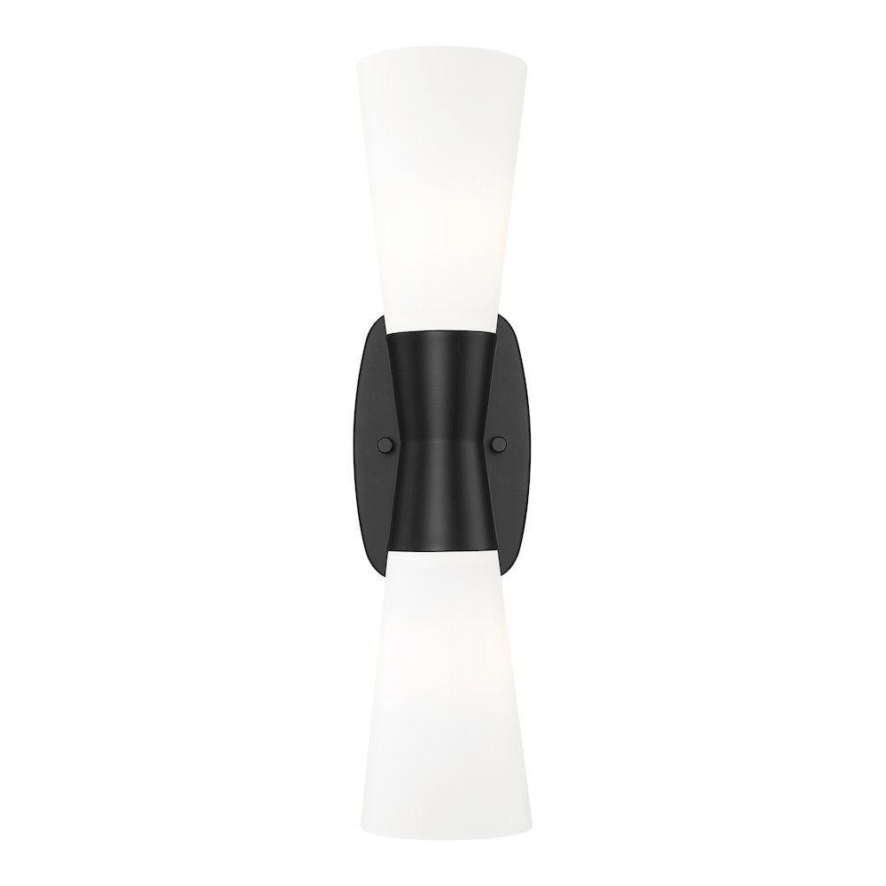 Z-Lite 2 Light Wall Sconce, Matte Black. Picture 2
