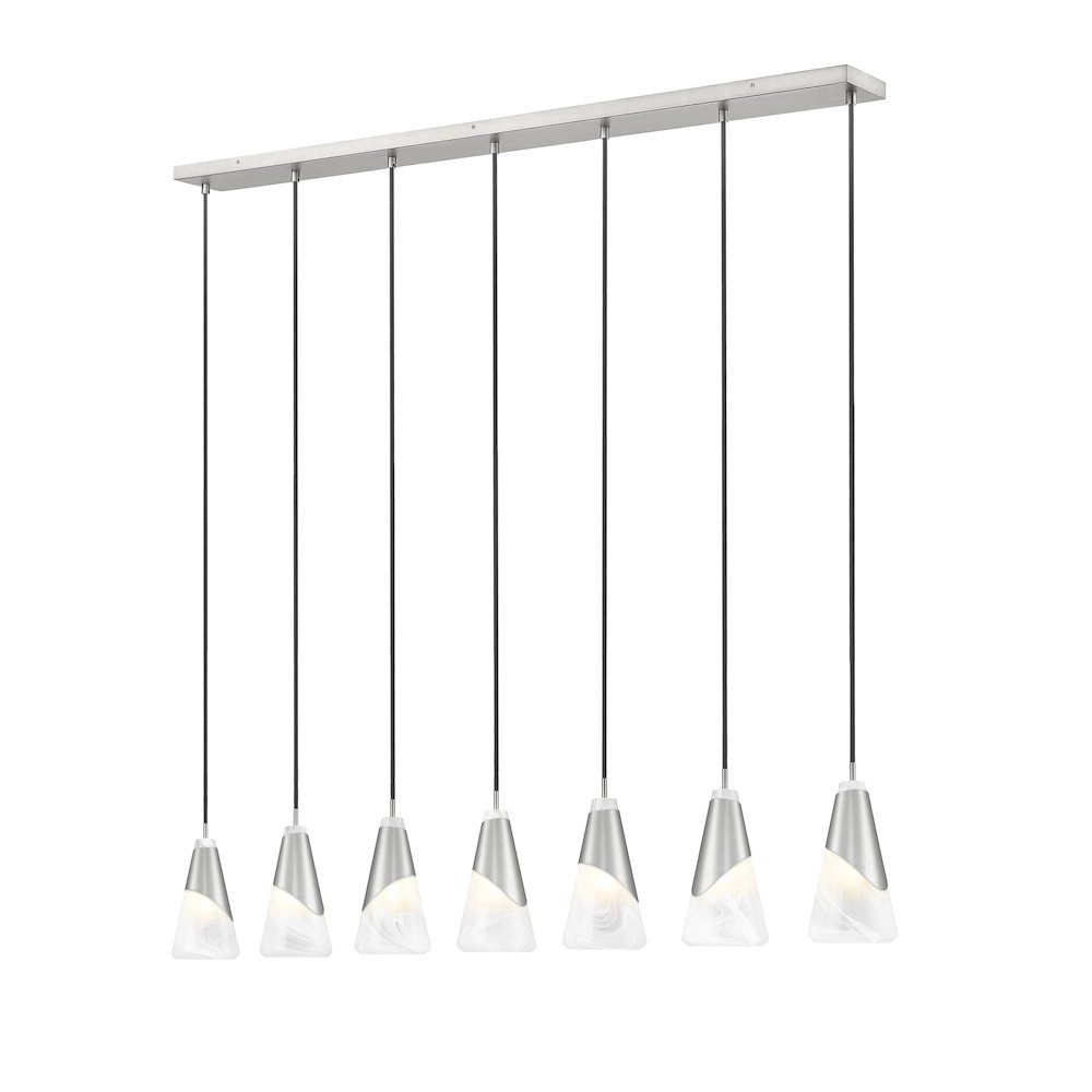 Z-Lite Aimie 7 Light Linear Chandelier, Brushed Nickel. Picture 1