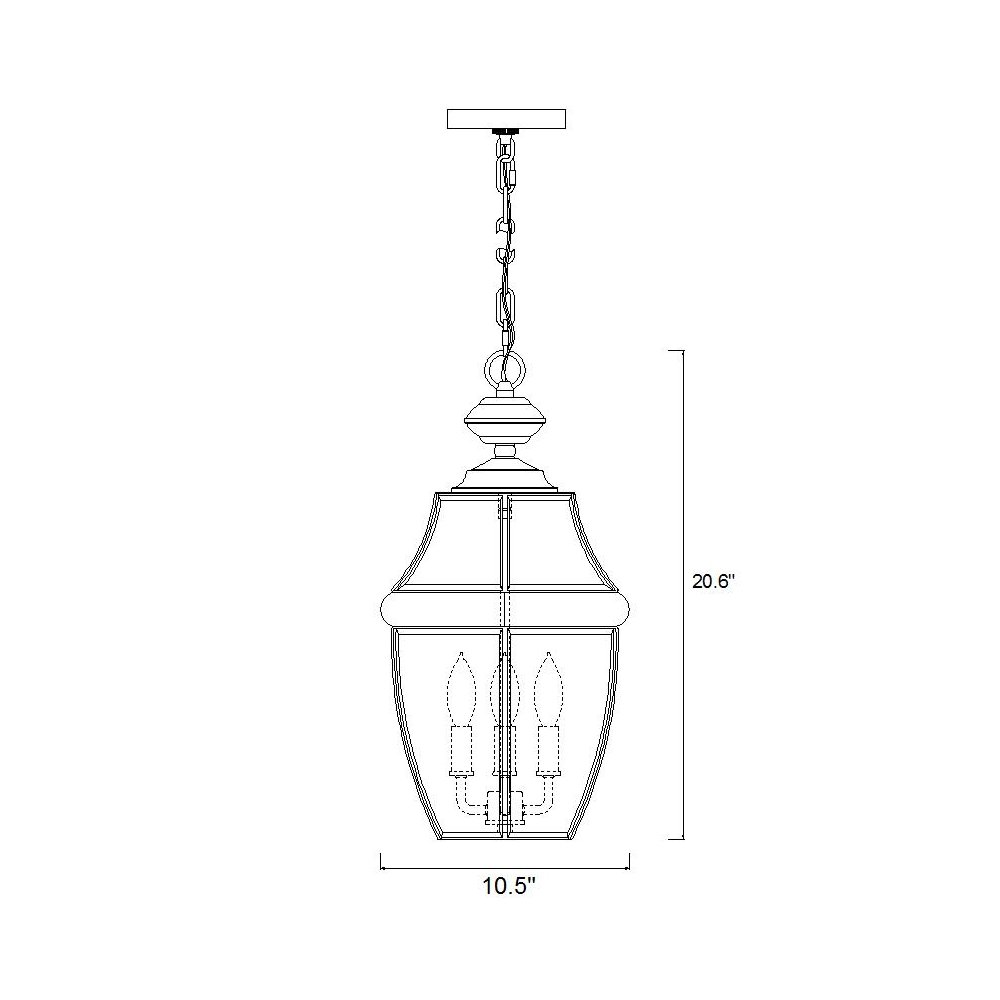 Z-Lite 3 Light Outdoor Chain Mount Ceiling Fixture. Picture 8