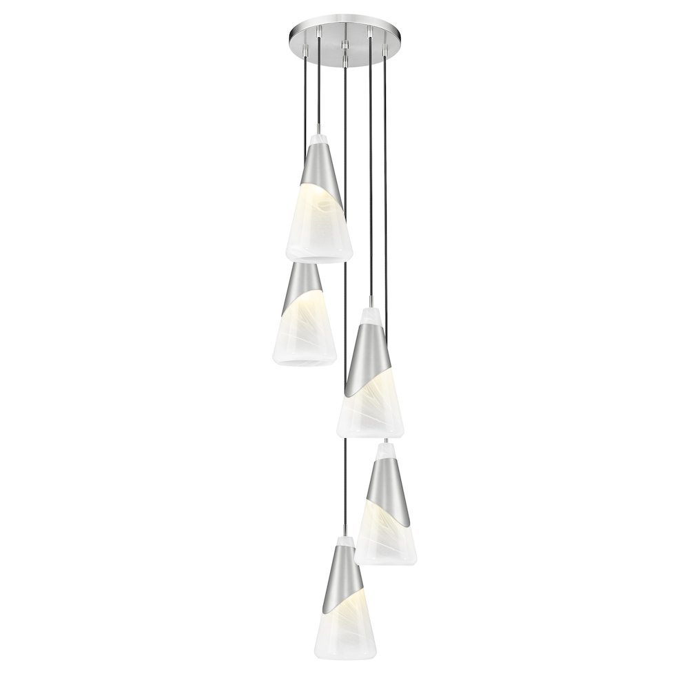 Z-Lite Aimie 5 Light Chandelier, Brushed Nickel. Picture 3